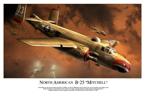 B25 Mitchell Doolittle Raid #102 USAAF Print WW2 WWII 8 x 10